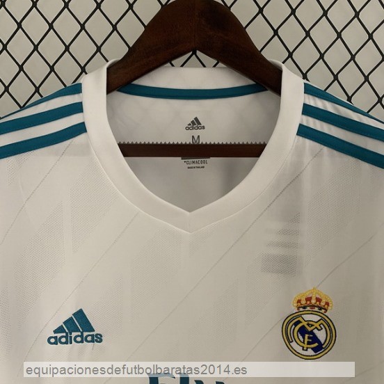 Nuevo 1ª Manga Larga Real Madrid Retro 2017 2018 Blanco Baratas